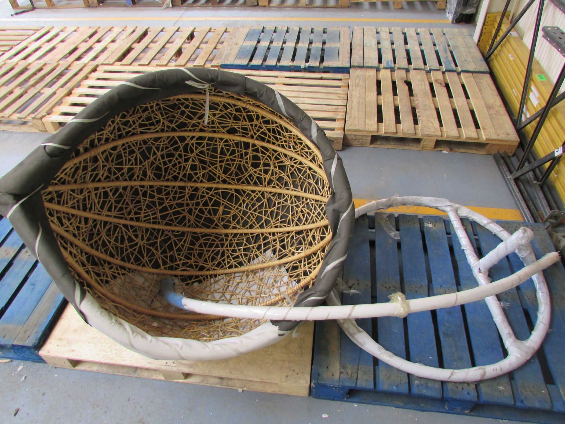 Indoor and Outdoor Hanging Egg Chair For House Or Garden Natural Rattan Tea