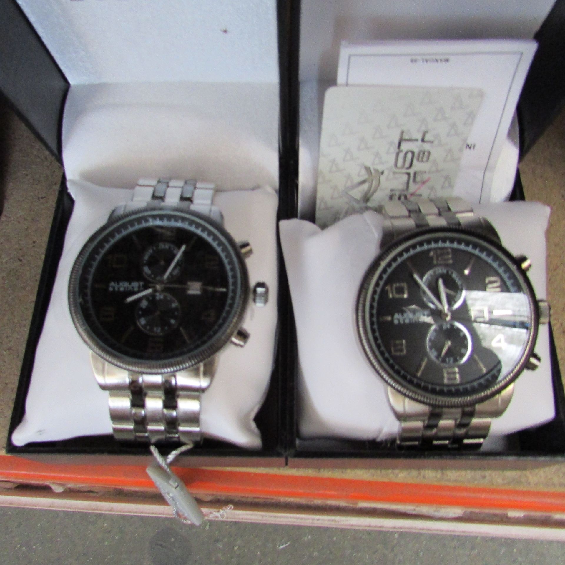 2X AUGUST STEINER MENS WATCHES STAINLESS STEEL MODEL NUMBER AS8069