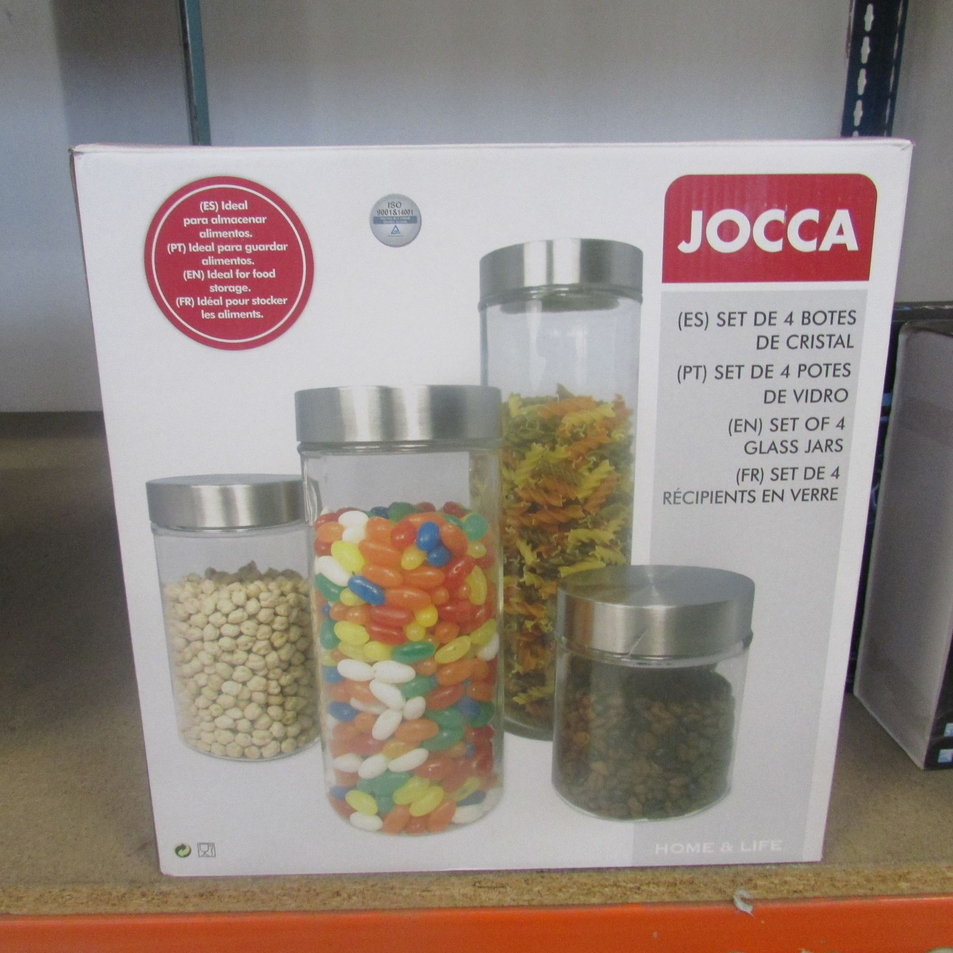 4X JOCCA SET OF 4 GLASS JARS