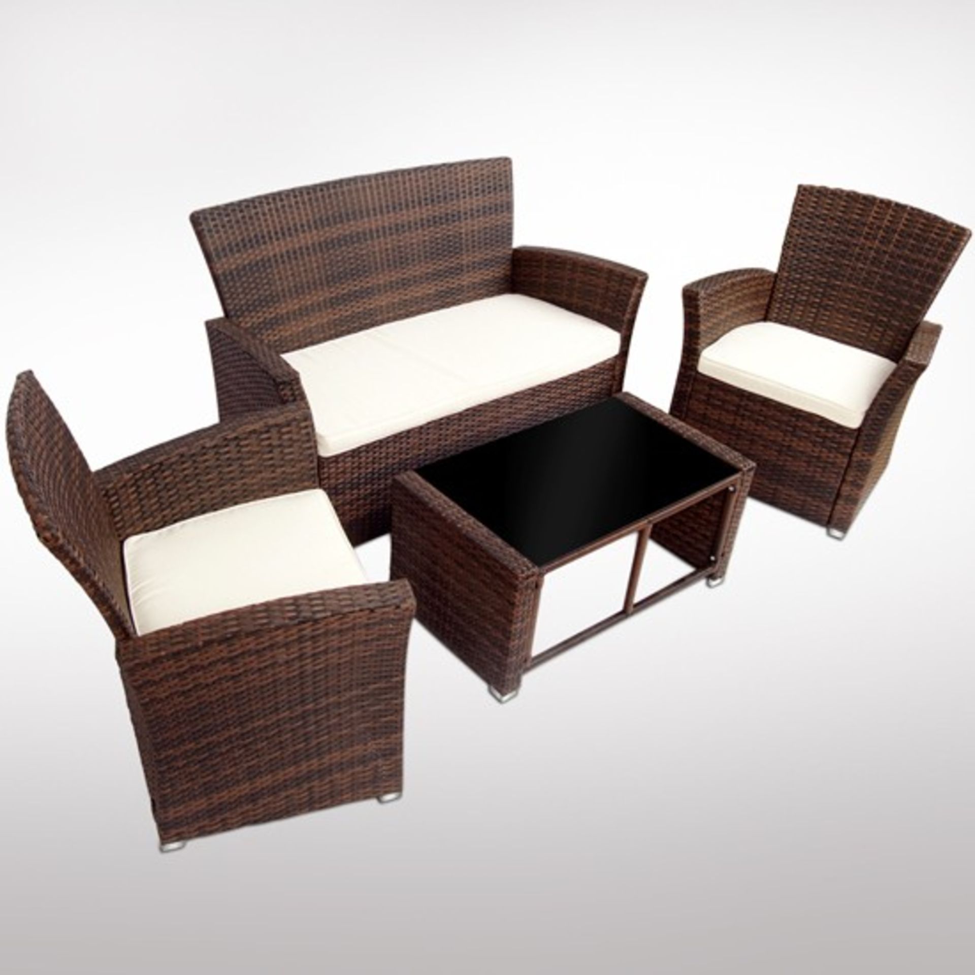 JAGO MIADOMODO POLYRATTAN SOFA SET IN BROWN