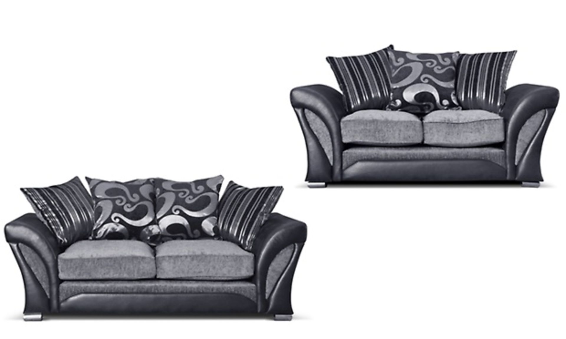 Farrow 3+2 Sofa - Grey & Black (RRP £991)