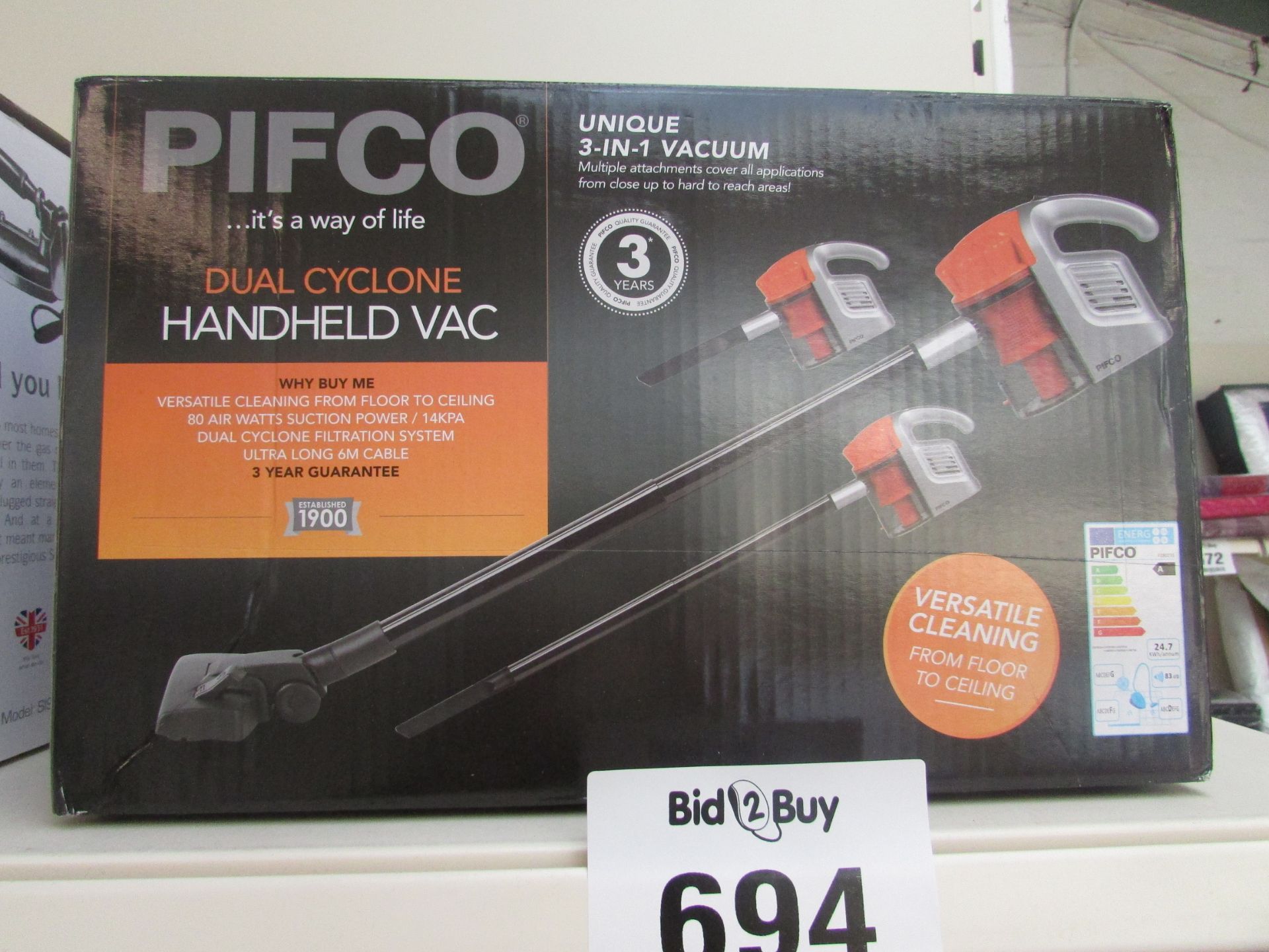 PIFCO Dual Cyclone Handheld Vac