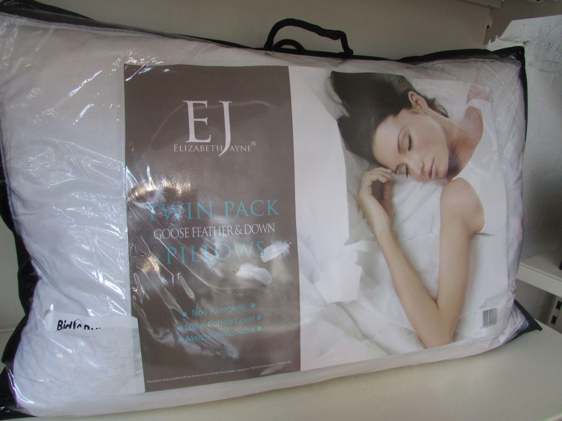 Elizabeth Jayne Pack of 2 Goose Feather & Down Pillows