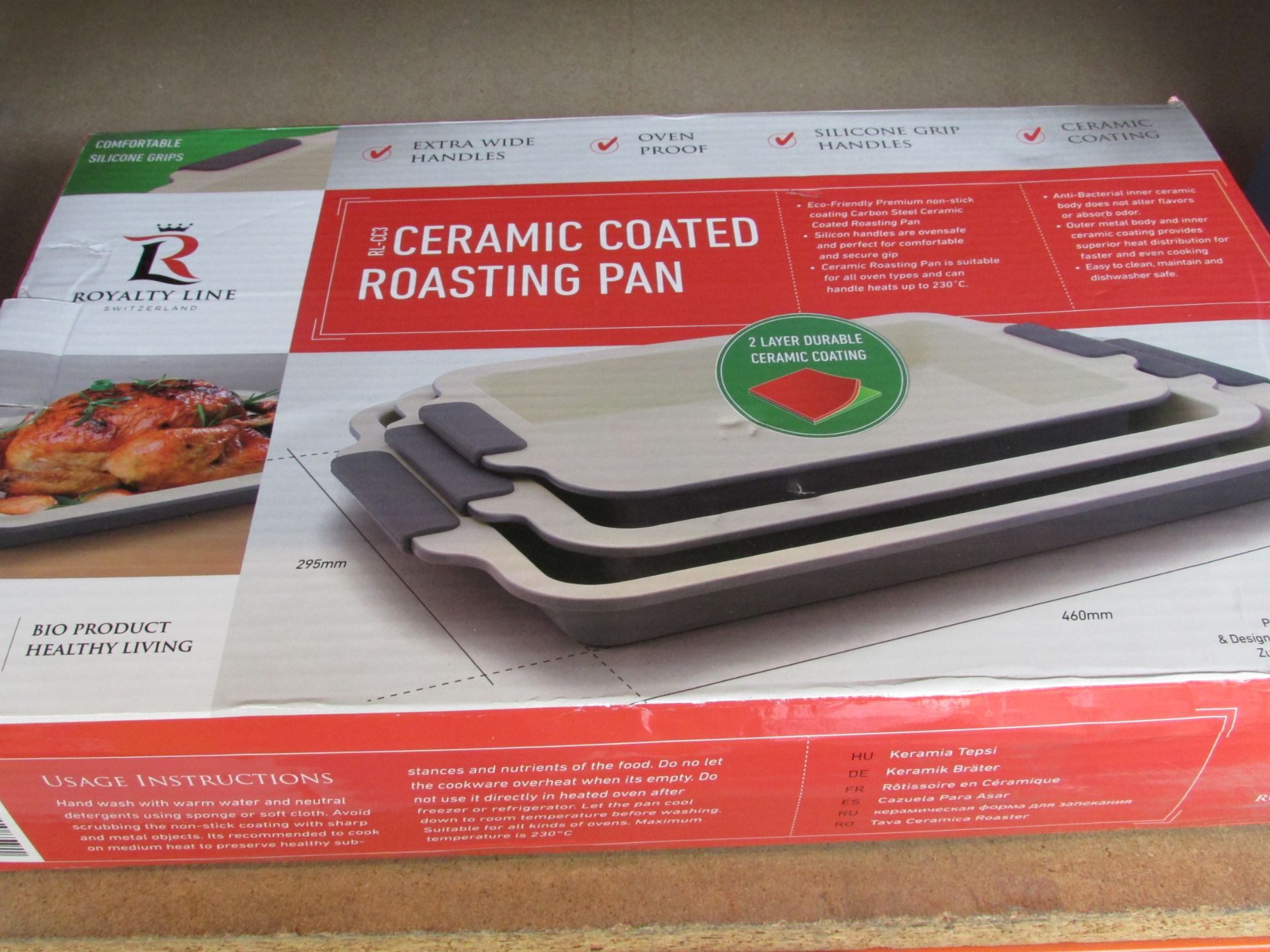 ROYALTY LINE 3 PIECE CERAMIC ROASTING PAN SETS