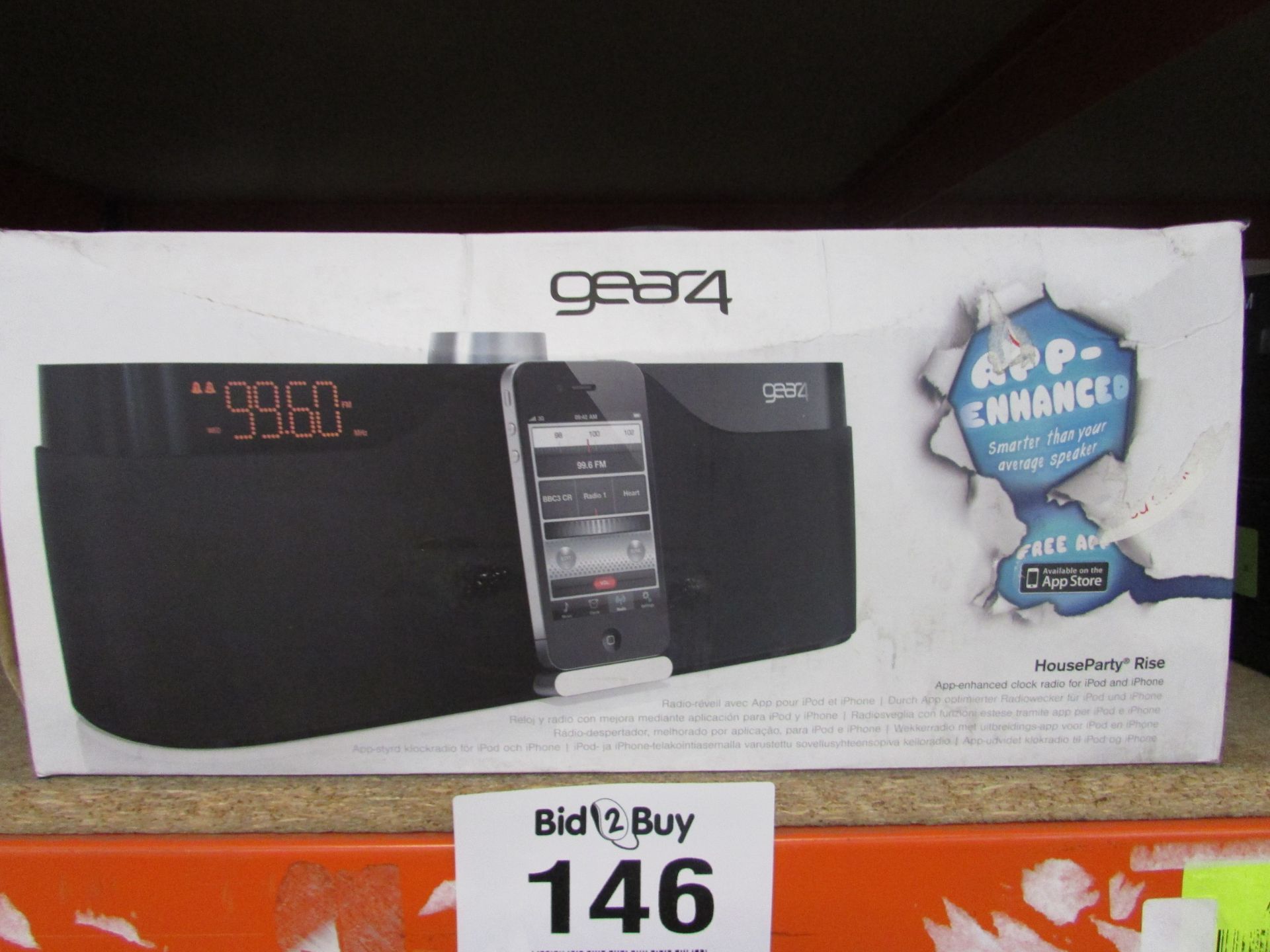 3 X GEAR4 HOUSEPARTY RISE APP-ENHANCED CLOCK RADIO FOR IPHONE AND IPOD