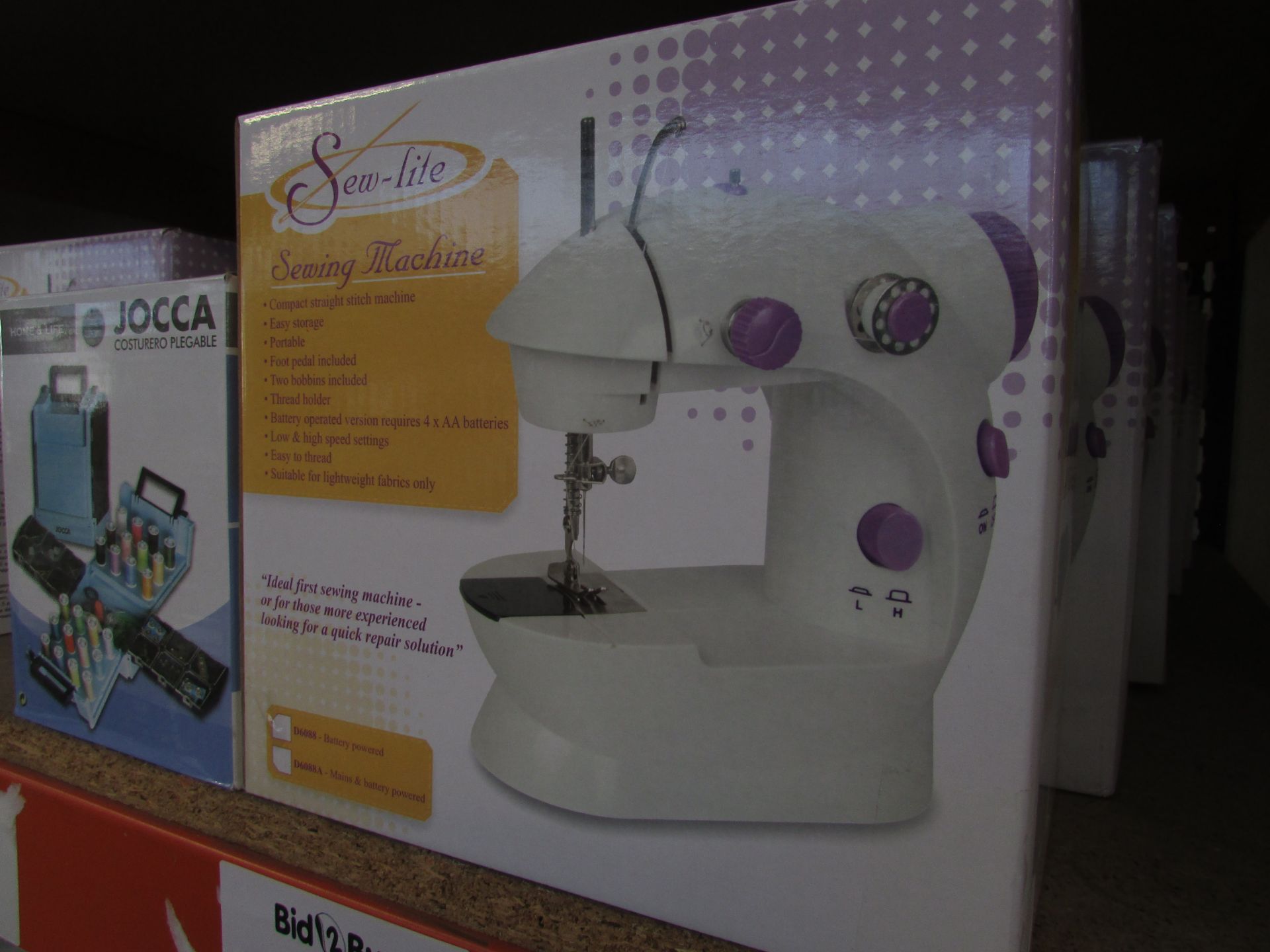 6X SEW-LITE SEWING MACHINES AND 1 JOCCA SEWING BOX