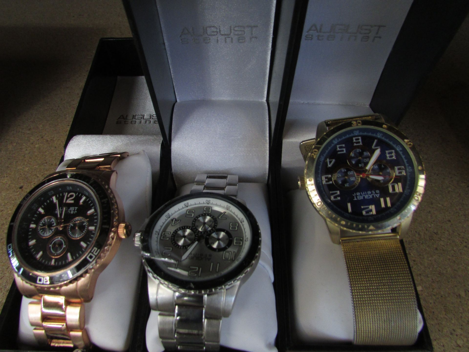 3X AUGUST STEINER WATCHES AS8059,AS8060 AS8115