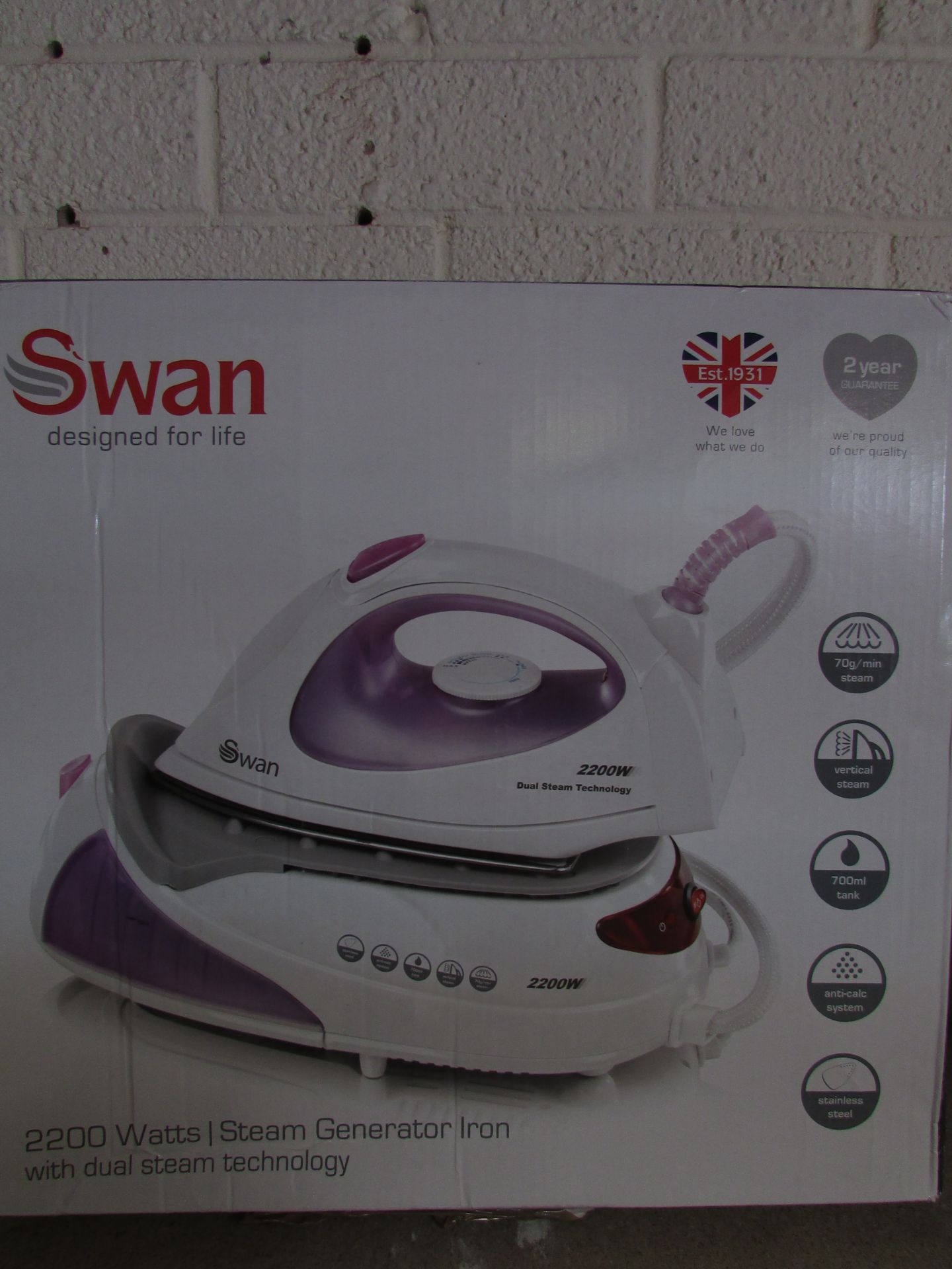 SWAN PRO STEAM STEAM GENERATOR IRON WITH DUAL STEAM TECHNOLOGY