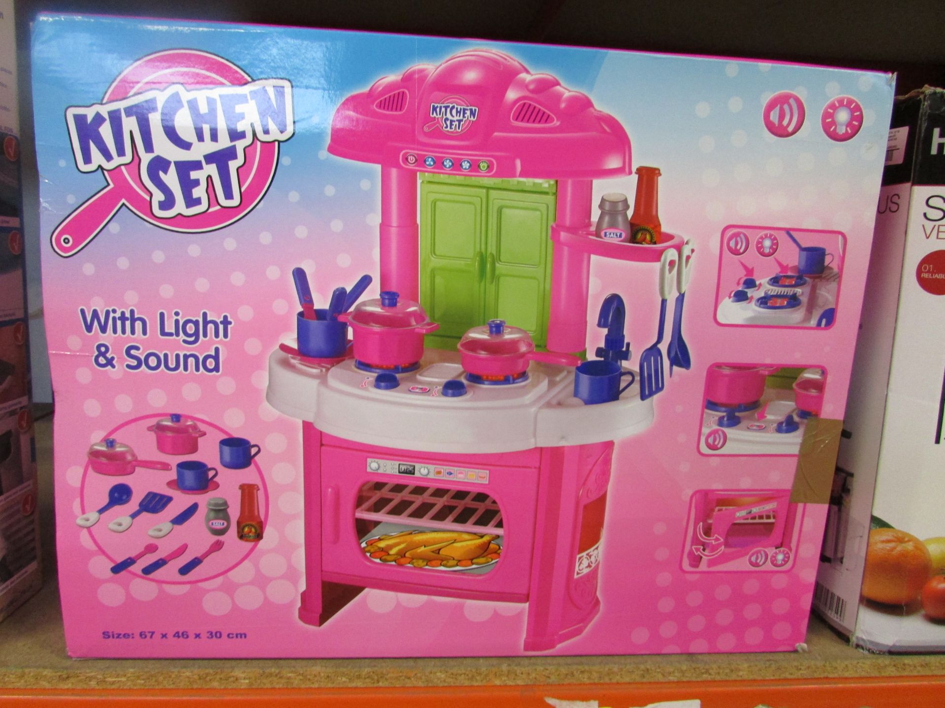 CHILDREN'S KITCHEN SET WITH LIGHT AND SOUNDS IN PINK