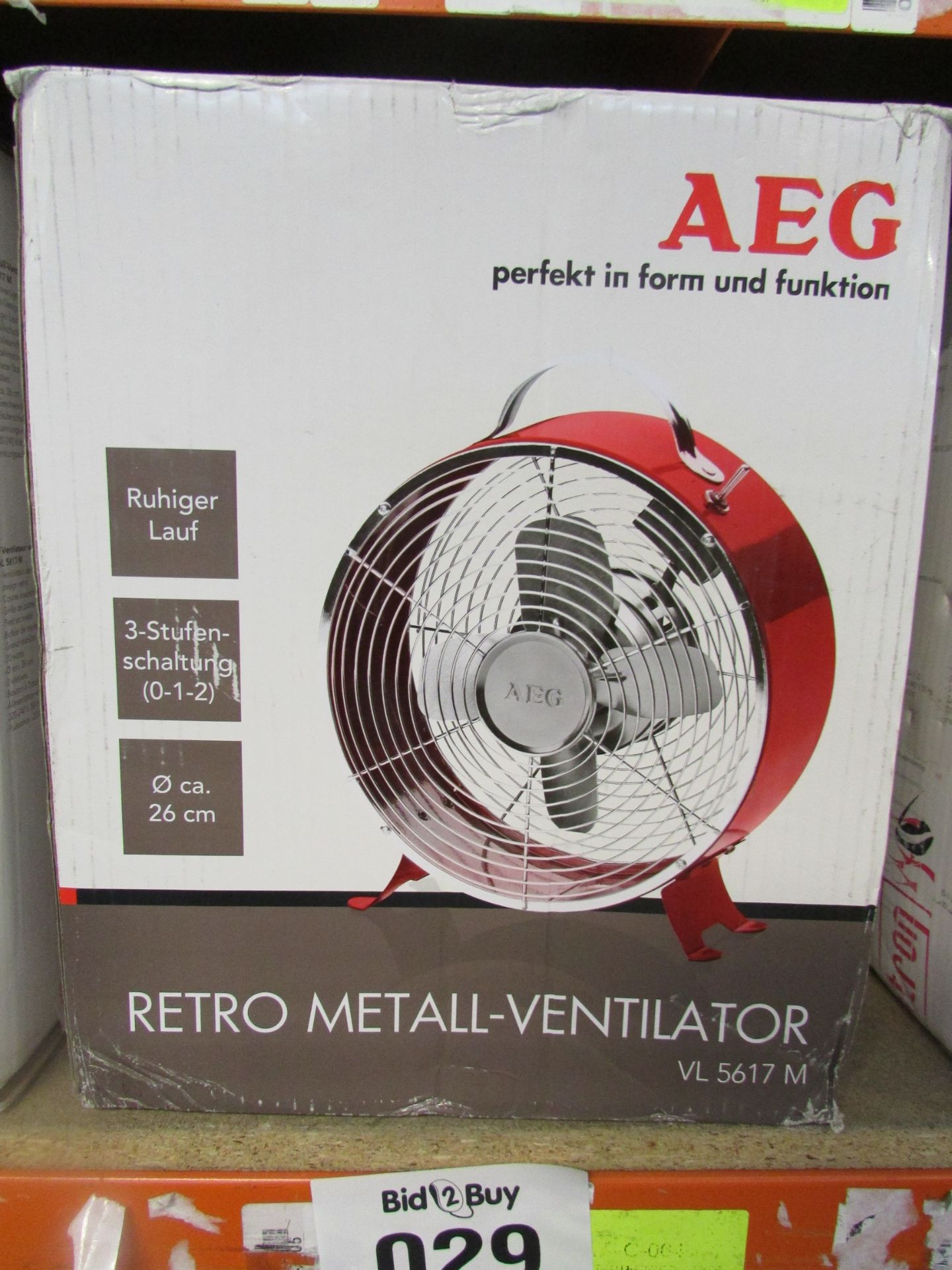 AEG RETRO METAL VENTILATOR FAN 26CM