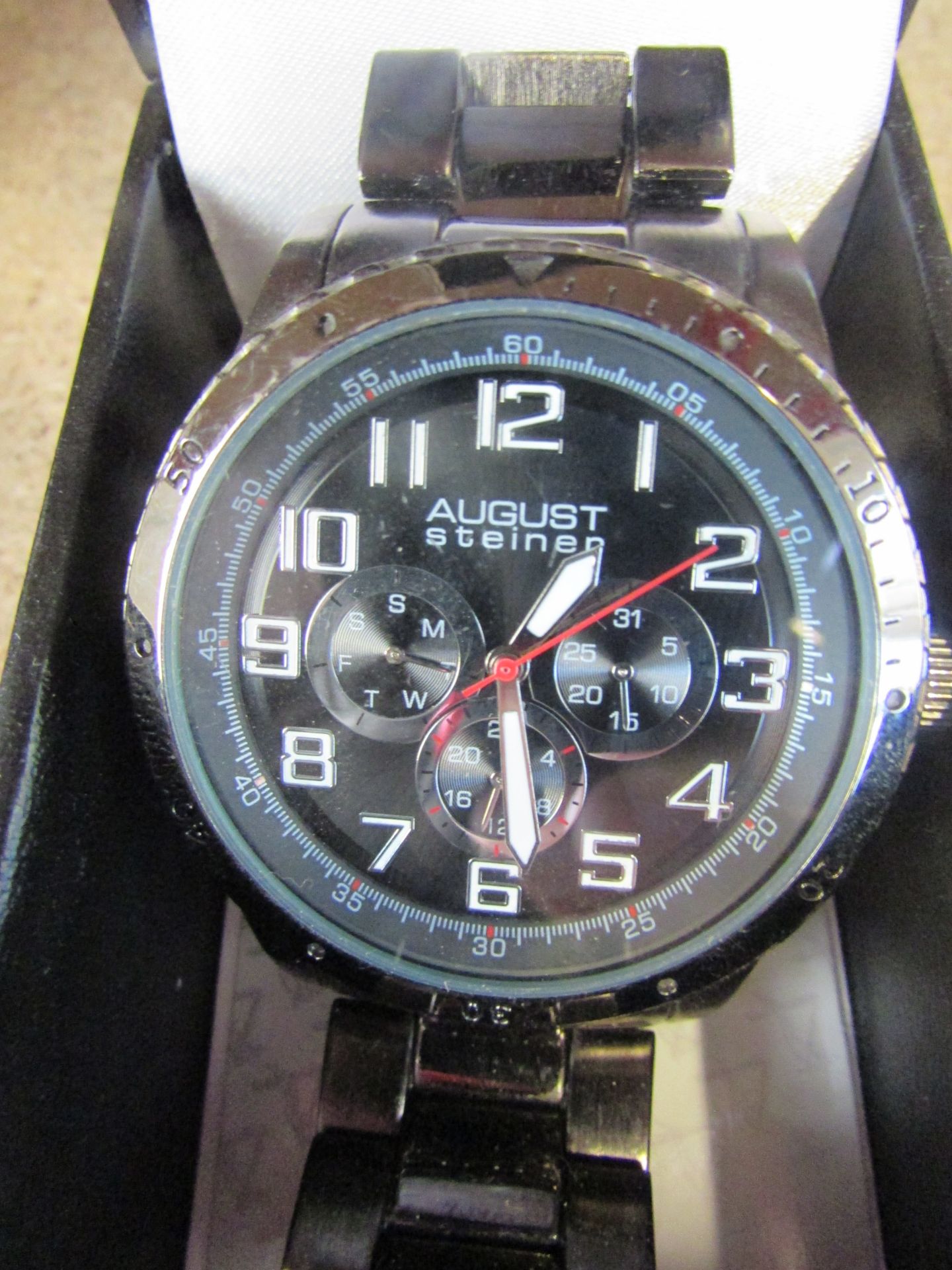 August Steiner Mens Bracelet Watch As8060Bk