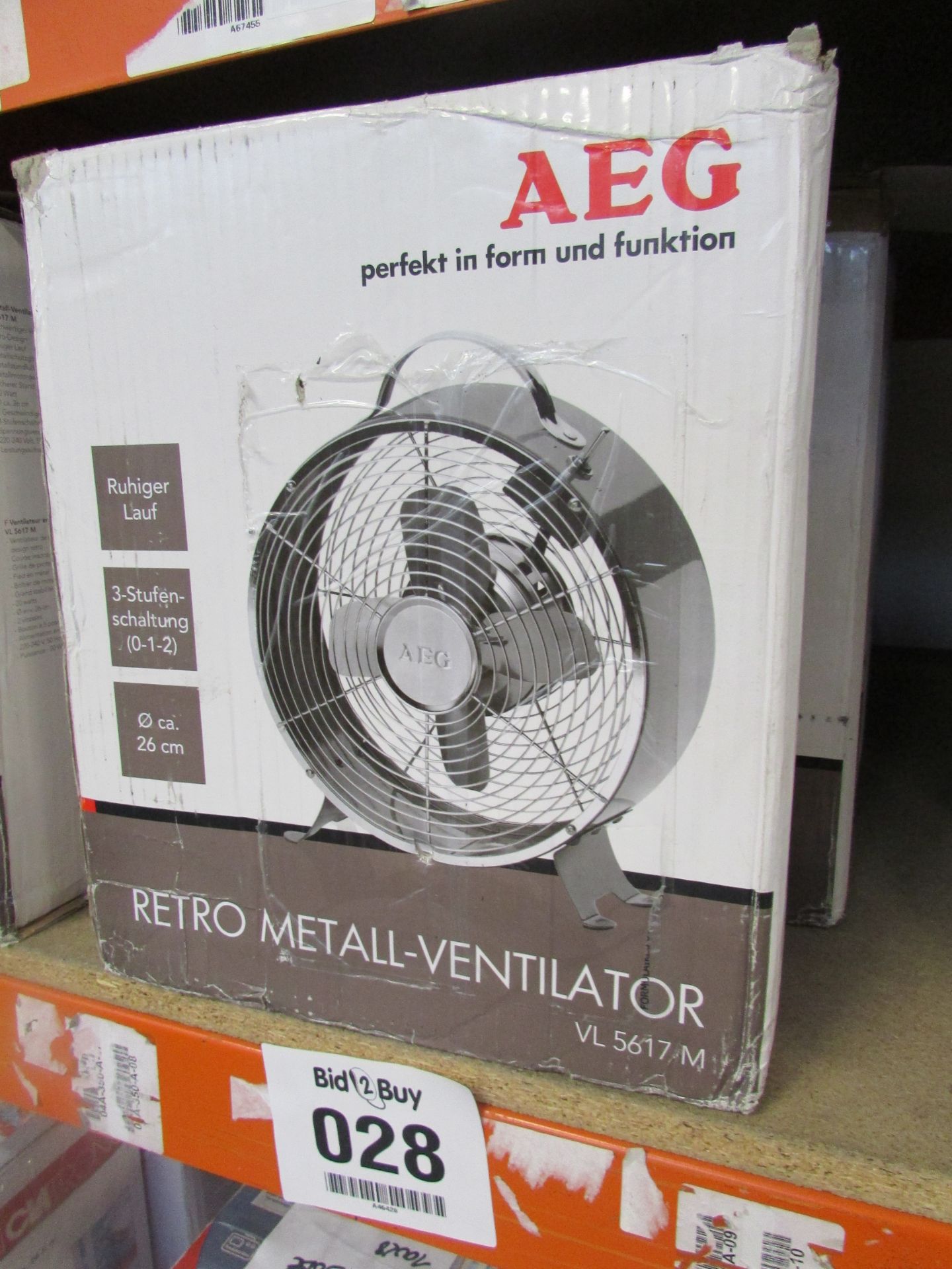 3X Aeg Retro Metal Ventilator Fan 26Cm