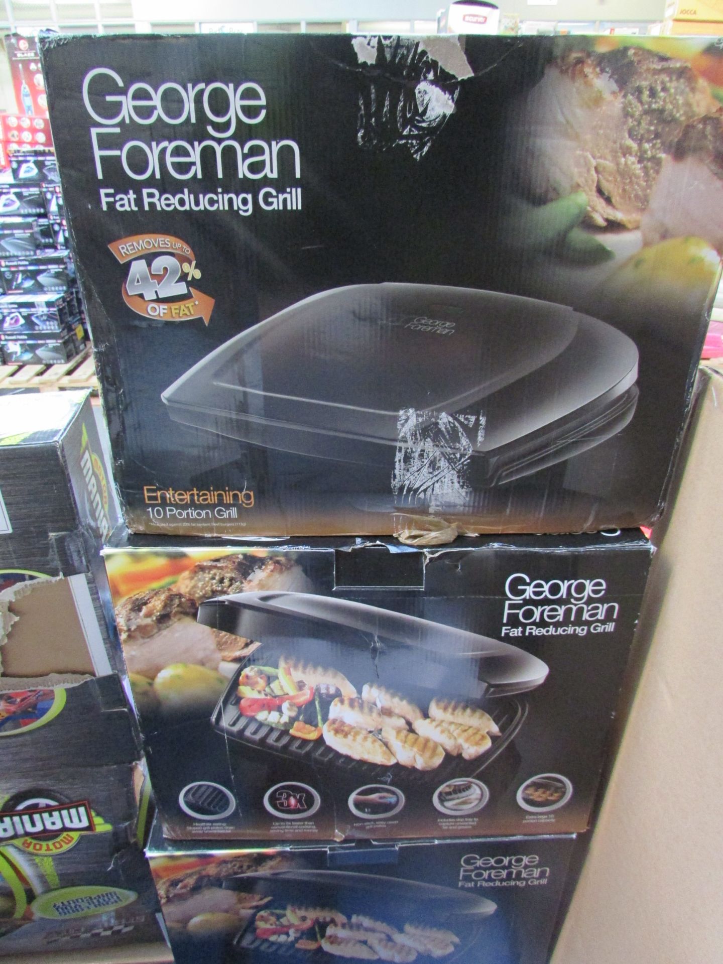 3X GEORGE FOREMAN FAT REDUCING GRILL