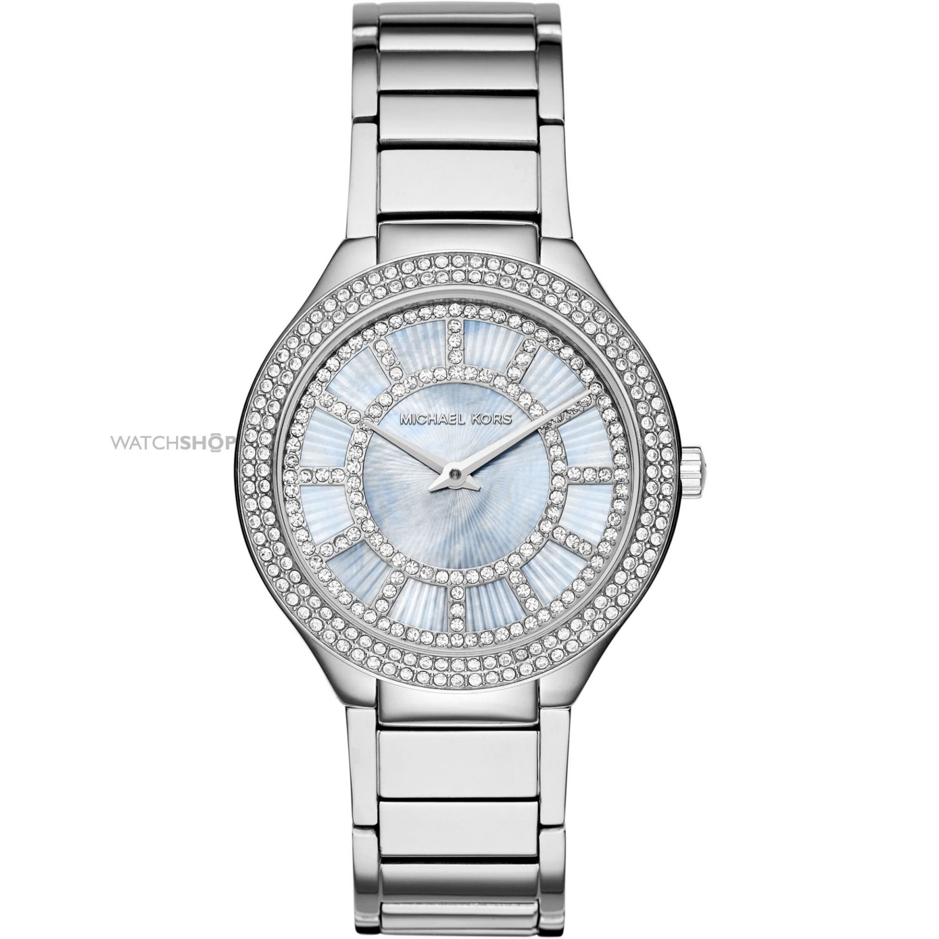 Michael Kors MK3395 Womens 37mm Silver Steel Bracelet & Case Mineral Women's Watch