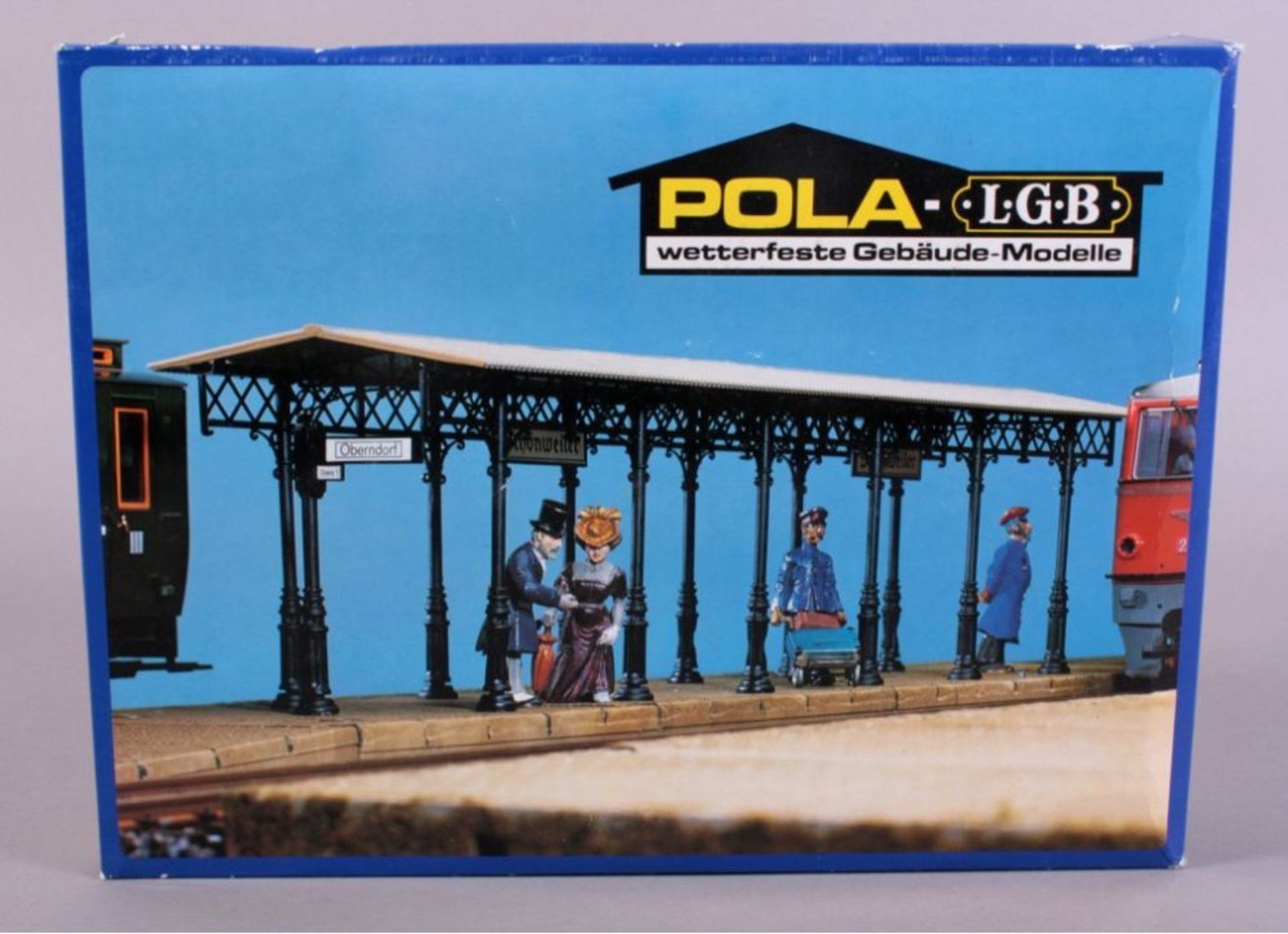 Reserve: 20 EUR        Pola/LGB Großbahn Wetterfestes Gebäude, überdachter Bahnsteig passend zum