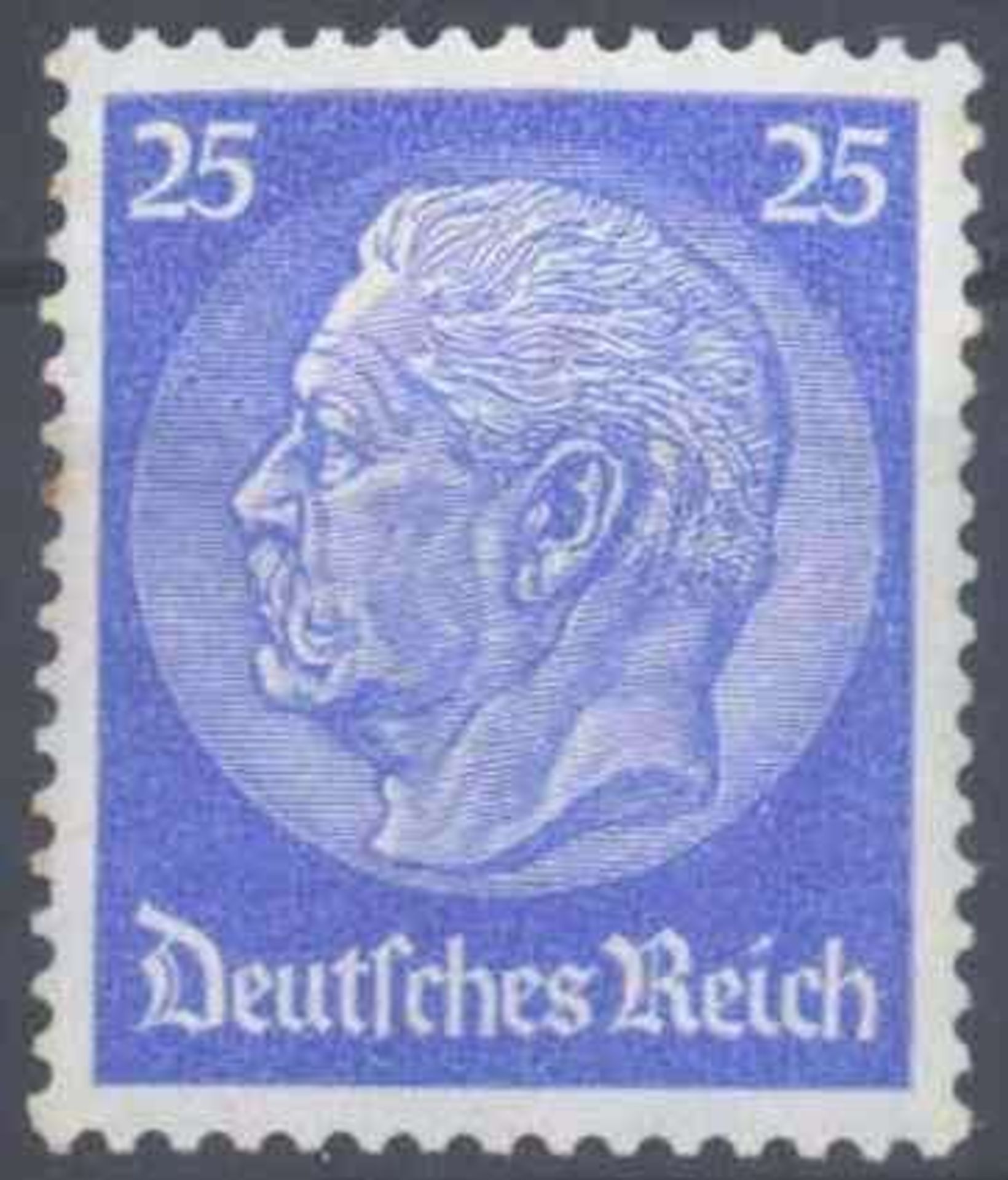 Reserve: 3 EUR        1933 Deutsches Reich;25 Pfennig Hindenburg,lebhaftultramarin Michelnummer