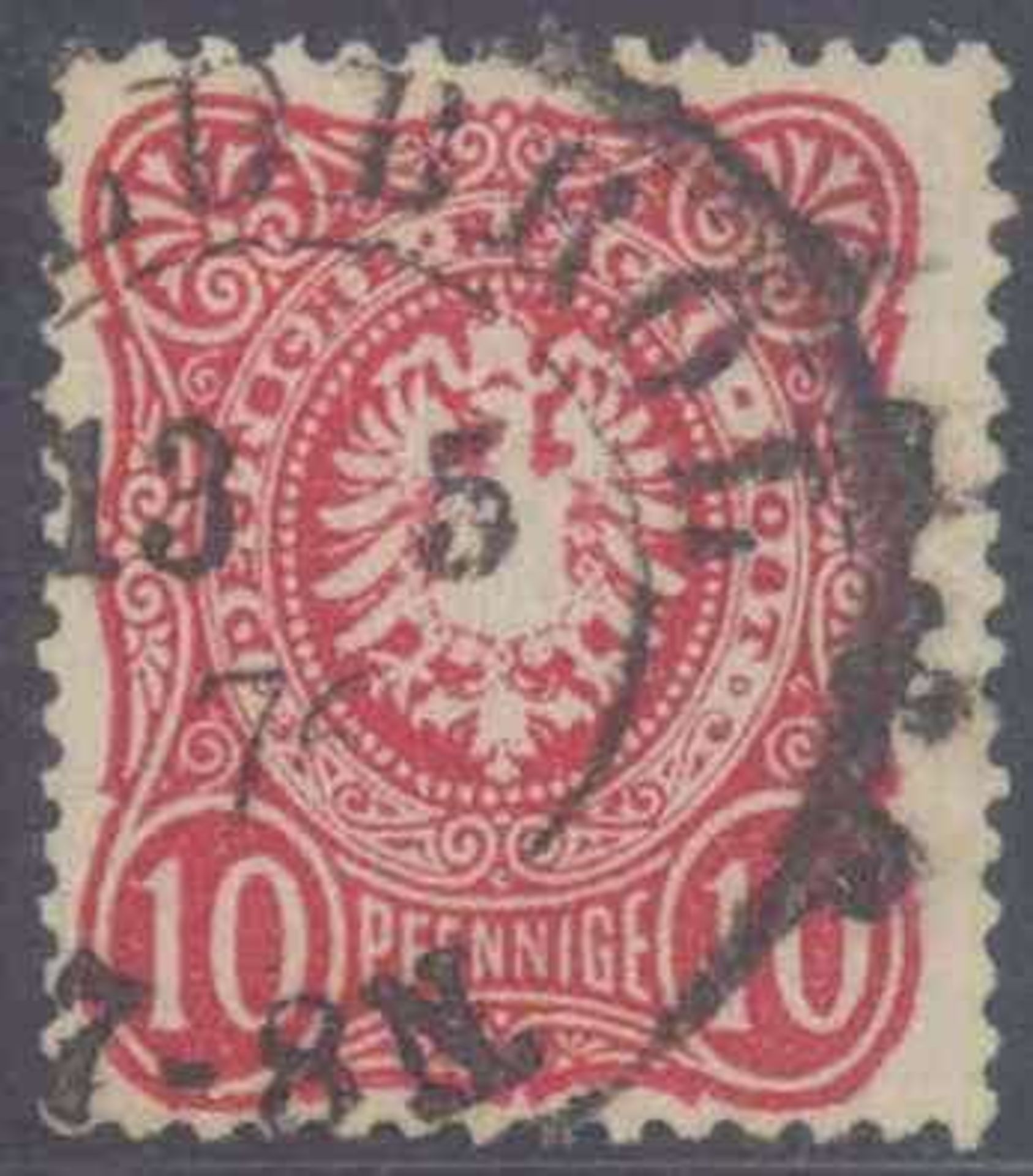 Reserve: 25 EUR        1875/79 Deutsches Reich, 10 Pfennige, dunkelkarminrot Michelnummer 33 aa,