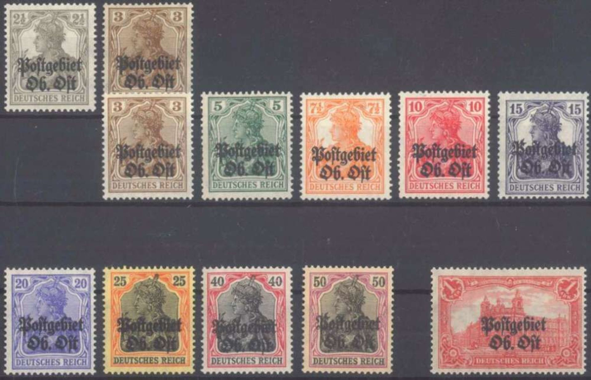 Reserve: 8 EUR        Deutsche Besetzung I. Weltkrieg, Postgebiet Ost 1914-1918 postfrische Sammlung