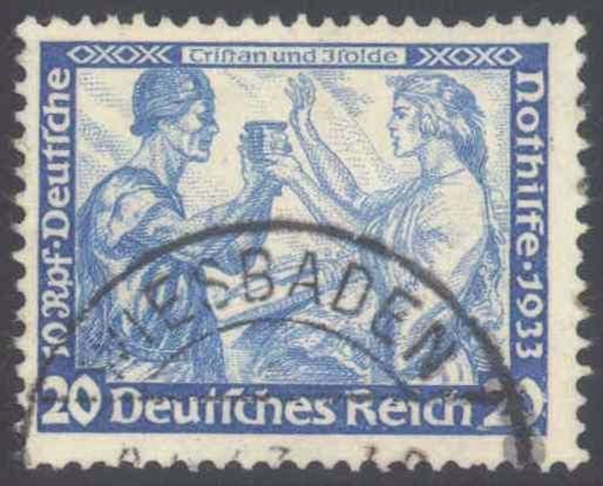 Reserve: 25 EUR        1933 Deutsches Reich, 20+10 Pfennig Wagner Michelnummer 505 A, Zähnung K 14:
