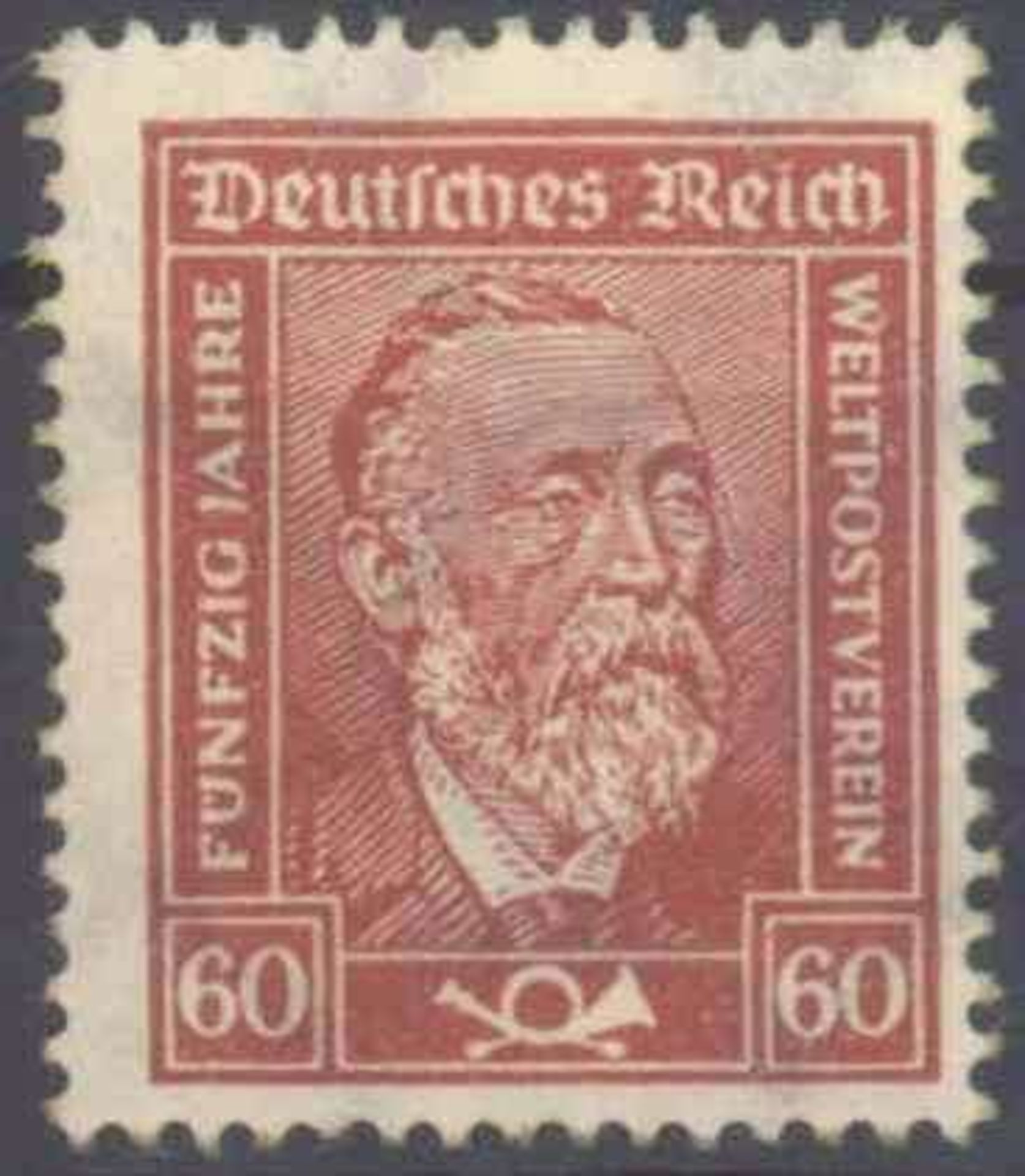Reserve: 1 EUR        1924 Deutsches Reich, 60 Pfennig Stephan, Papier x Michelnummer 362 x,