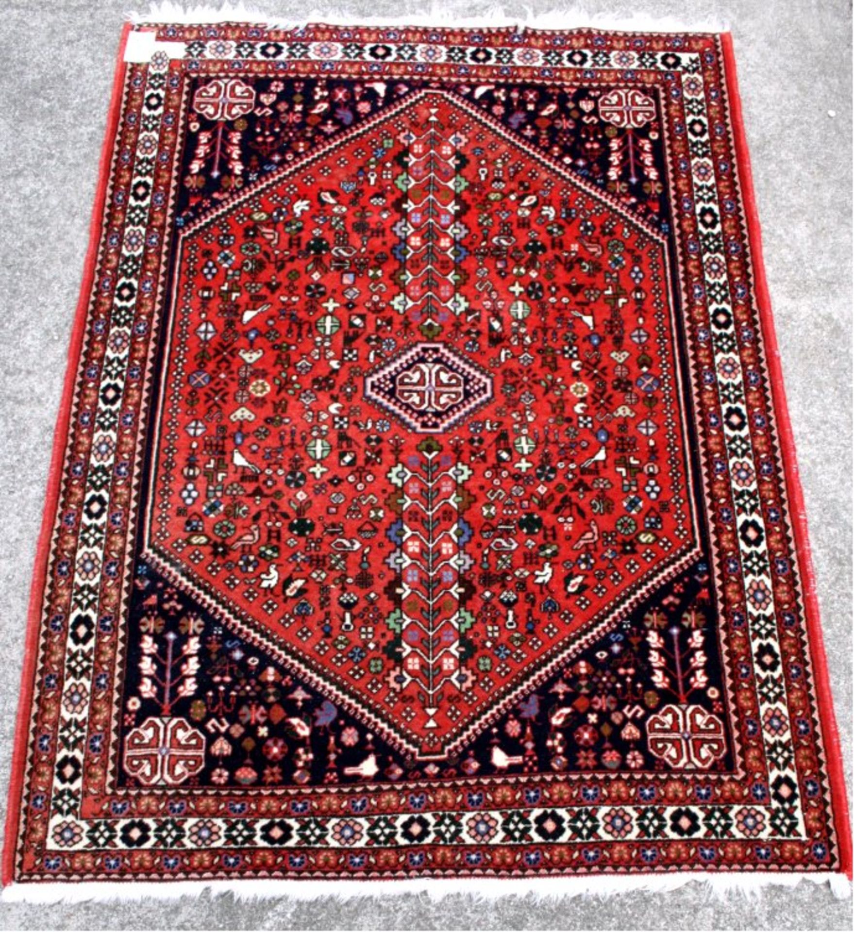 Iran, Teppichgeometrisches Muster, rotgrundig, ca. 155x111 cm