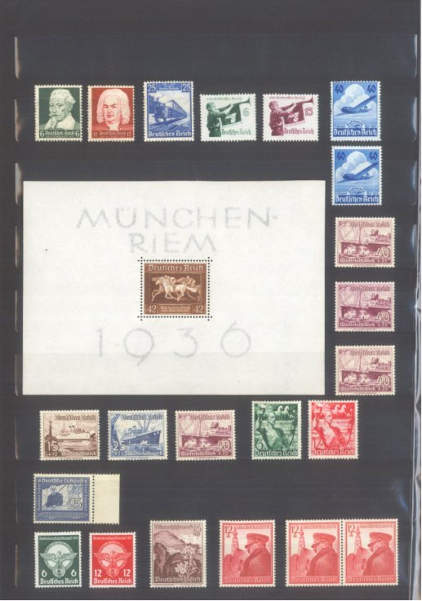 III. Reich 1935-1945, Katalogwert fast 3000,- Europostfrischer Bestand auf Steckseiten in sehr guter