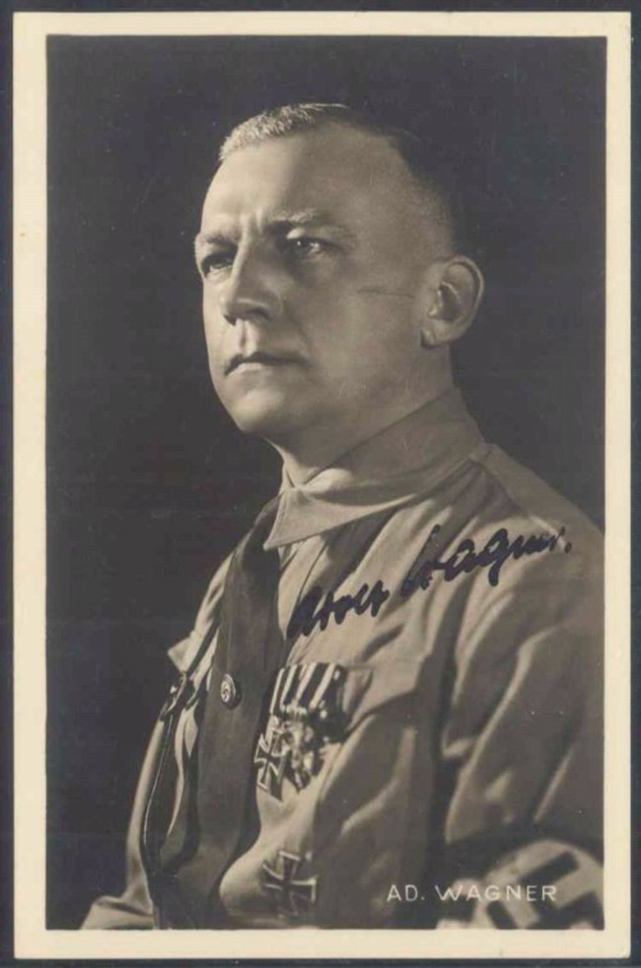 III. Reich Propaganda, Portrait-Karte "AD. Wagner"schwarz/weiß Ansichtskarte, ungelaufen,