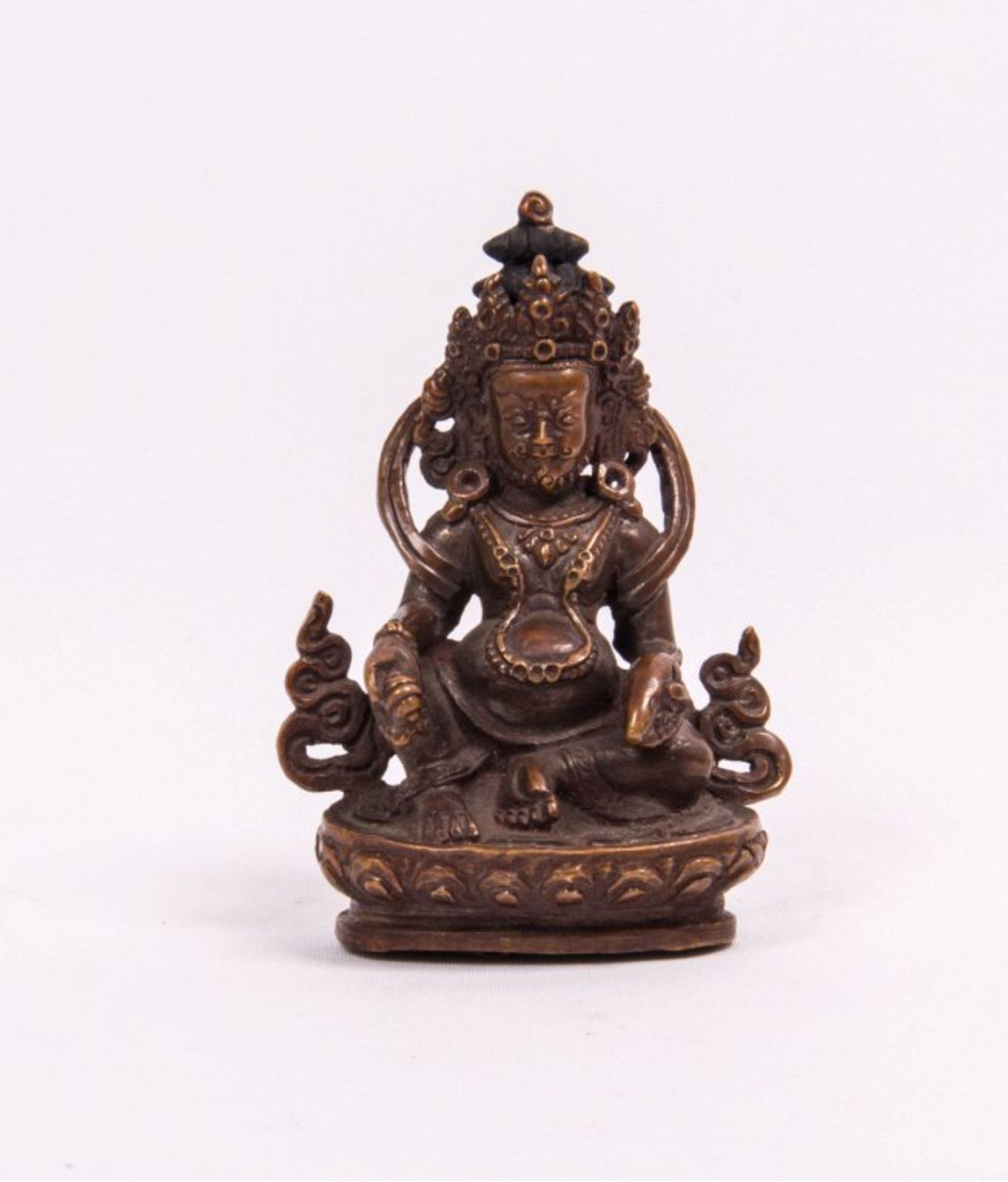 Jambhala Tibet, wohl 19.Jh.Bronze, Hüter des Nordens und der Schätze. Wie im Hinduismusauch Kubera