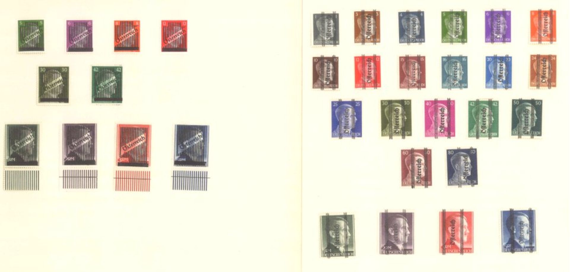 Österreich 1945-1948saubere Falzsammlung auf Schaubekblättern, wenige Wertegestempelt bzw.