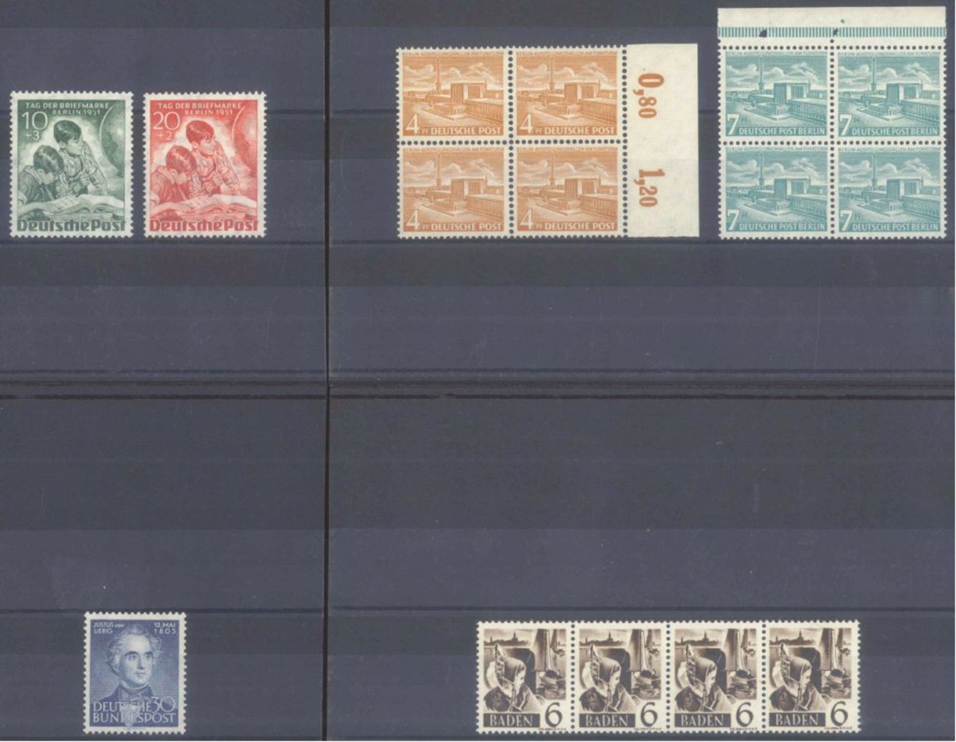 Deutschland 1948/1954;postfrisches Lot,Katalogwert 300,-Euro1948 Französische Zone; Ausgabe Baden,