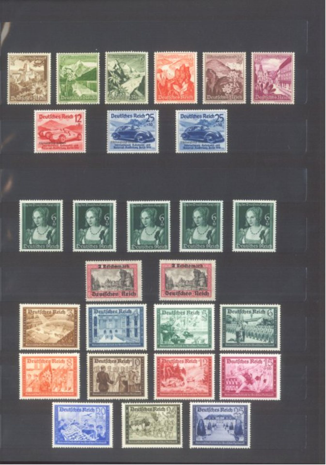 III. Reich 1935-1945, Katalogwert fast 3000,- Europostfrischer Bestand auf Steckseiten in guter - Bild 2 aus 11