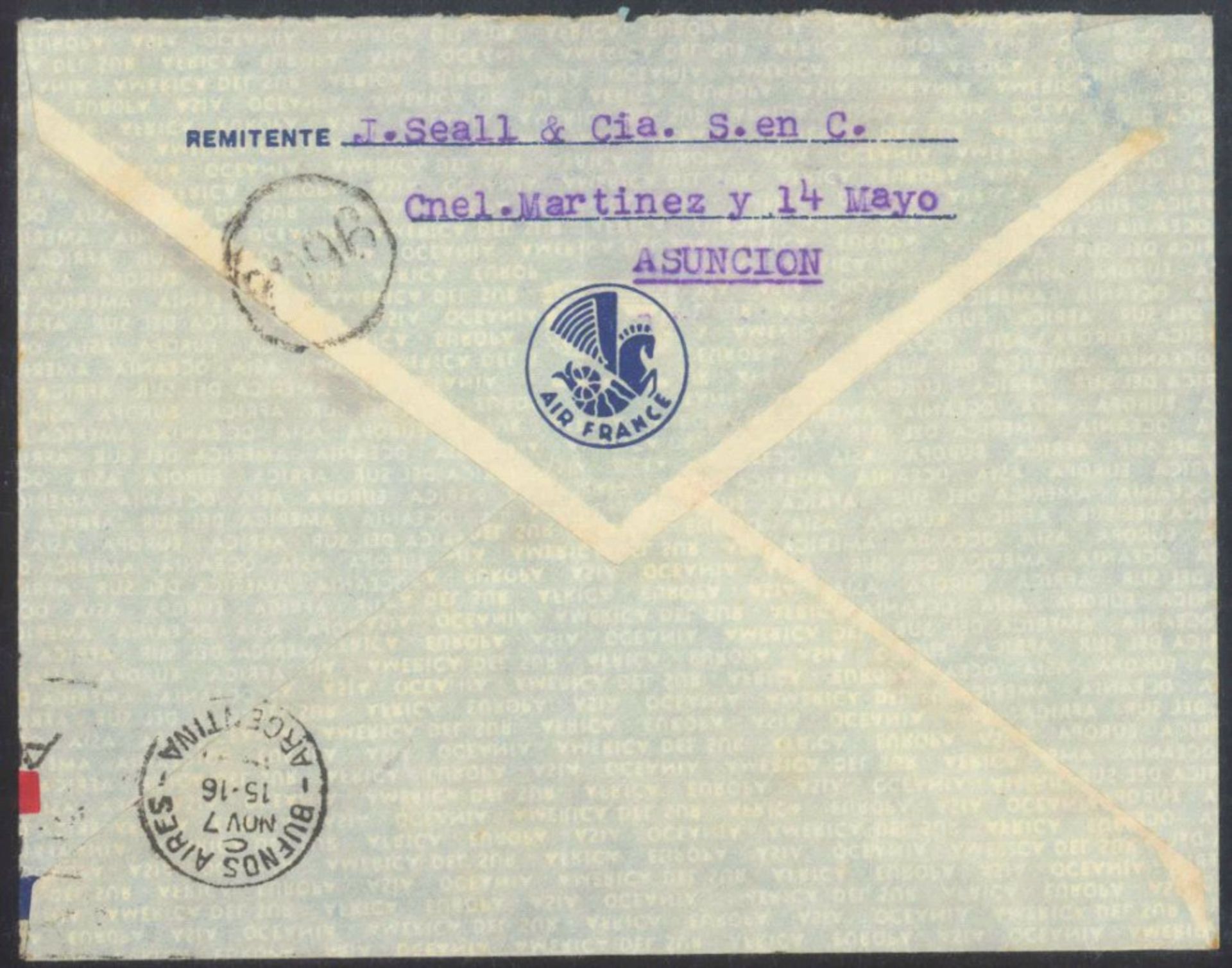 1941 Korrespondenz nach BUENOS AIRES aus Paraguay ZEPPELINLuftpost-Brief mit Zeppelin befördert - Bild 2 aus 2