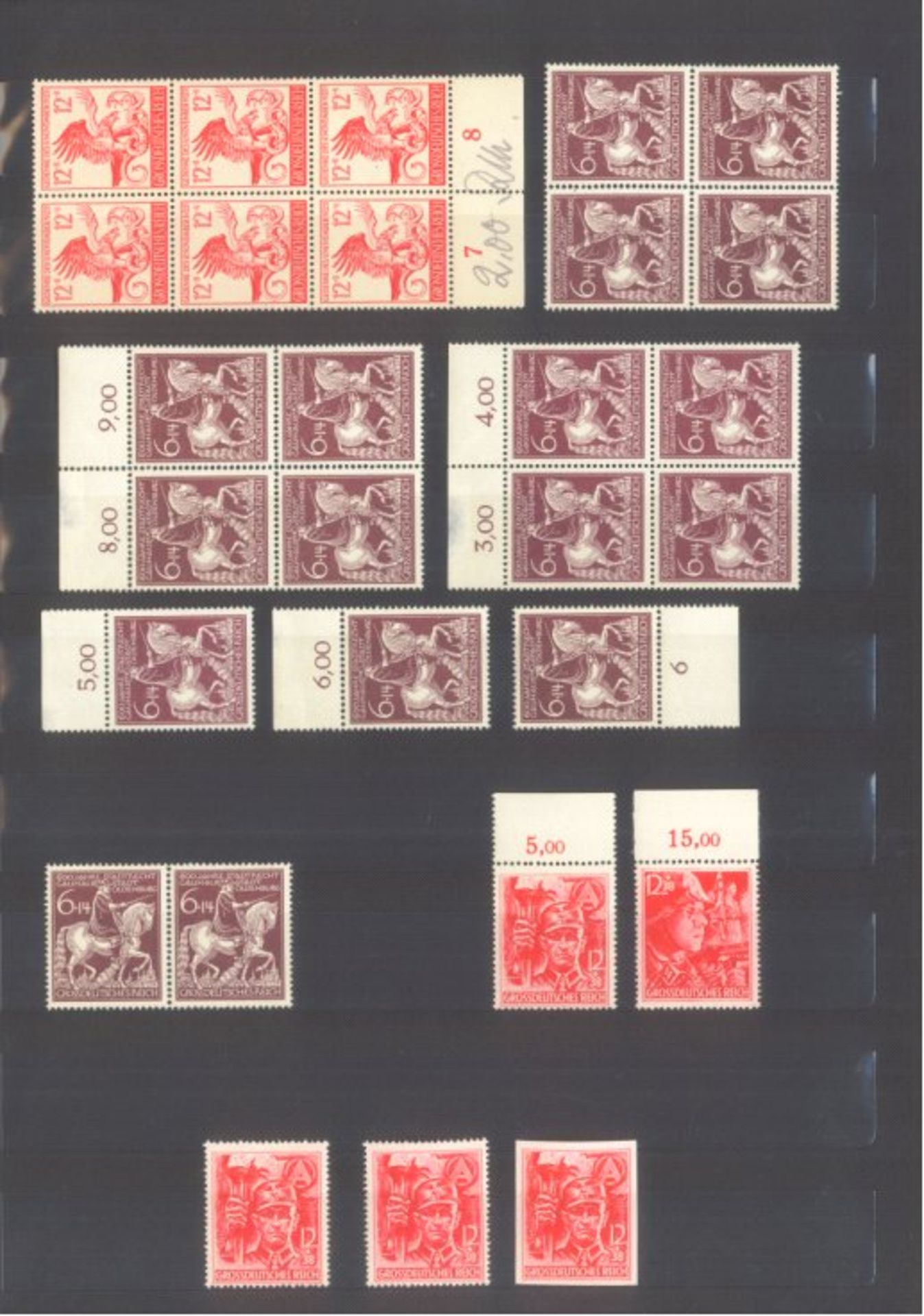 III. Reich 1935-1945, Katalogwert fast 3000,- Europostfrischer Bestand auf Steckseiten in guter - Bild 11 aus 11