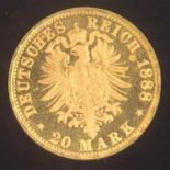 Deutsches Kaiserreich, Preussen, Friedrich 20Mark 1888 Asehr schön bis vorzüglich, 8