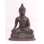 Shakyamuni Buddha, Tibet 17./18. Jh.Bronze, verlorene Form, in Typischer Meditationshaltung(