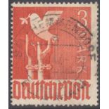 1947 Alliierte Besetzung, 3 Mark TAUBE mit PLATTENFEHLER"Ast am Taubenflügel", Michelnummer 961 I,