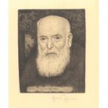 Hans Thoma (1839-1924). "Selbstbildnis"Radierung. In der Platte signiert und datiert 1839-1919,