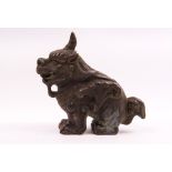 Bronze-Skulptur, China um 1900, FabelwesenAlterspatina, ca. H-12 cm, L-15 cmMindestpreis: 45 EUR