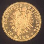 Deutsches Kaiserreich, Baden, Friedrich I., 20 Mark 1874, GNACHPRÄGUNG, 8 gMindestpreis: 200 EUR