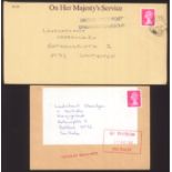 Grossbritannien;Britische Feldpost: On Her Majesty`s Service2 Belege von 1982 und