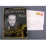 Zuckmayer, eine Bibliografie von Ludwig E. ReindelMit einem originalgeschriebenen Brief mit
