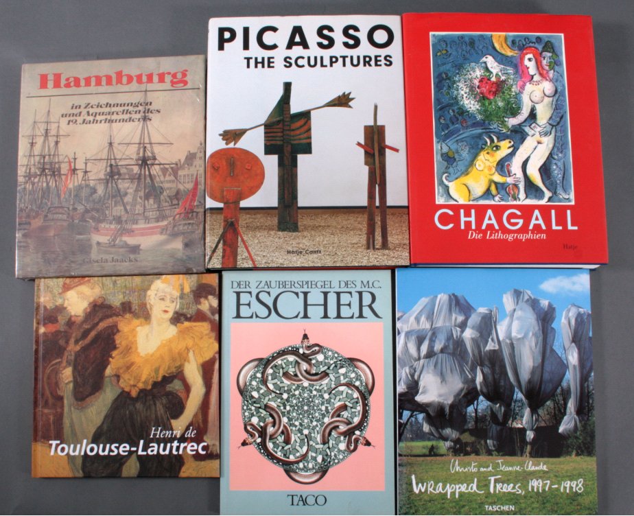 Konvolut von sechs Kunstbänden.1x Picasso the Sculptures, von Werner Spieß inZusammenarbeit mit