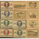 DEUTSCHES REICH NOTGELD; WEIMAR 1921, 2 komplette Serienje in kassenfrischer Luxusqualität. 2