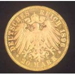 Preussen Goldmünze - Kaiser Wilhelm II. 20 Mark 1896 A ssca. 7,97 gMindestpreis: 200 EUR