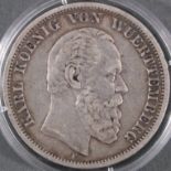 Preußen, 5 Mark 1874 F, Karl König von WürttembergIn vorzüglichMindestpreis: 10 EUR