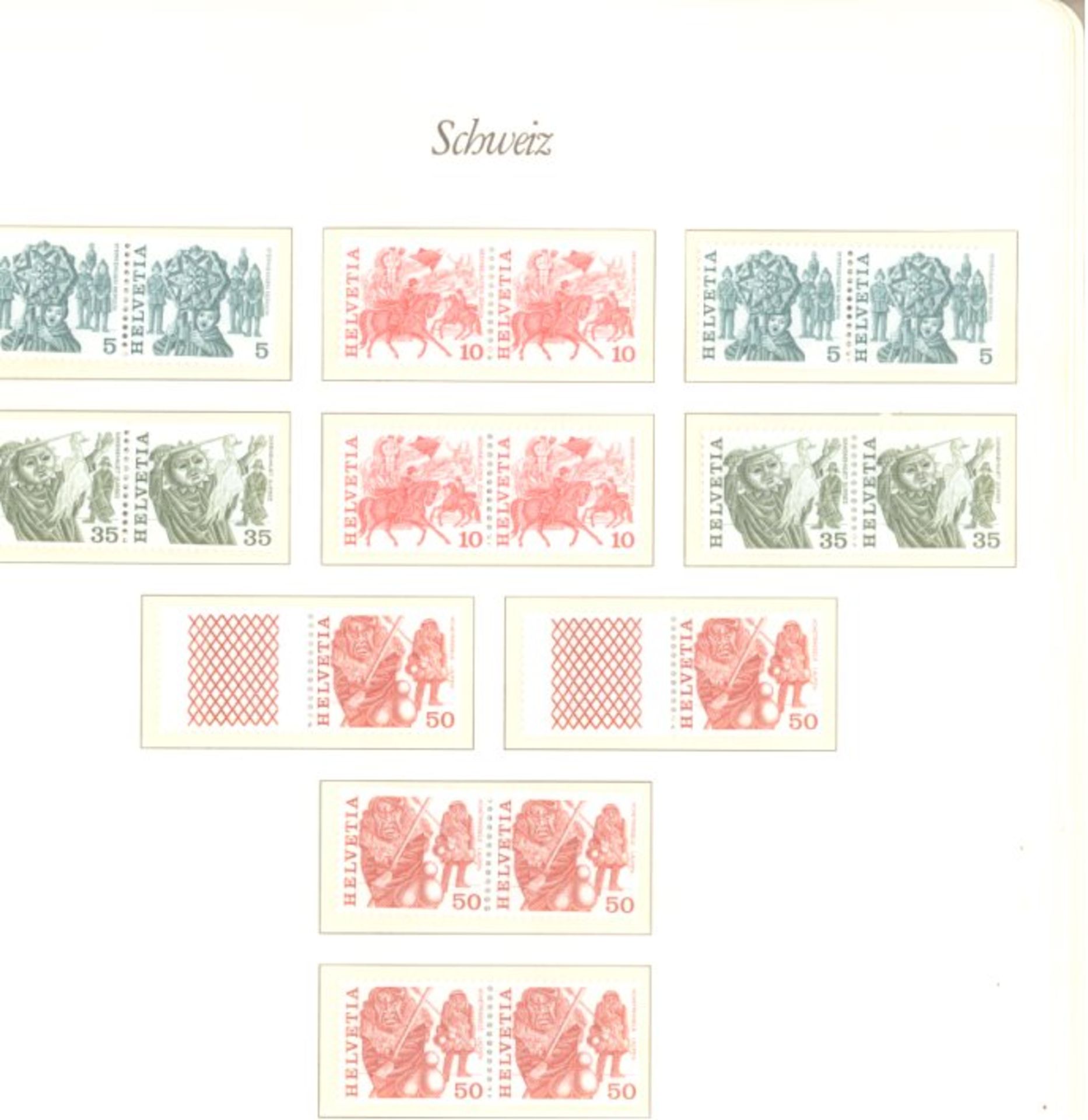 Schweiz 1960-1986, mit fast 510,- SCHWEIZER FRANKEN NOMINALEnach Borek-Falzlosvordruck überkomplette