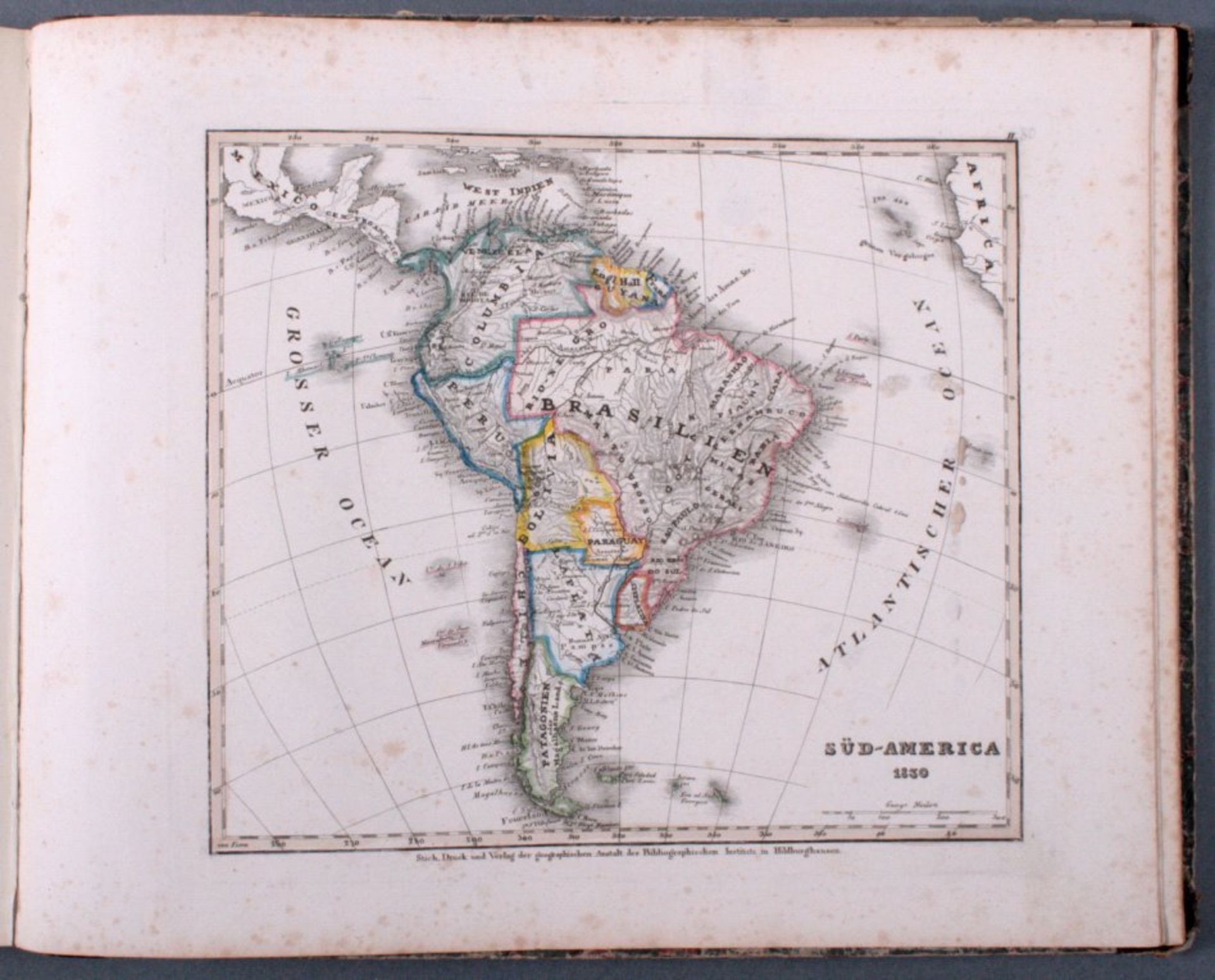 J. Meyer. Neuester Universal-Atlas für Alte u. NeueErdkunde, seltene Erstausgabe, soweit - Bild 5 aus 6