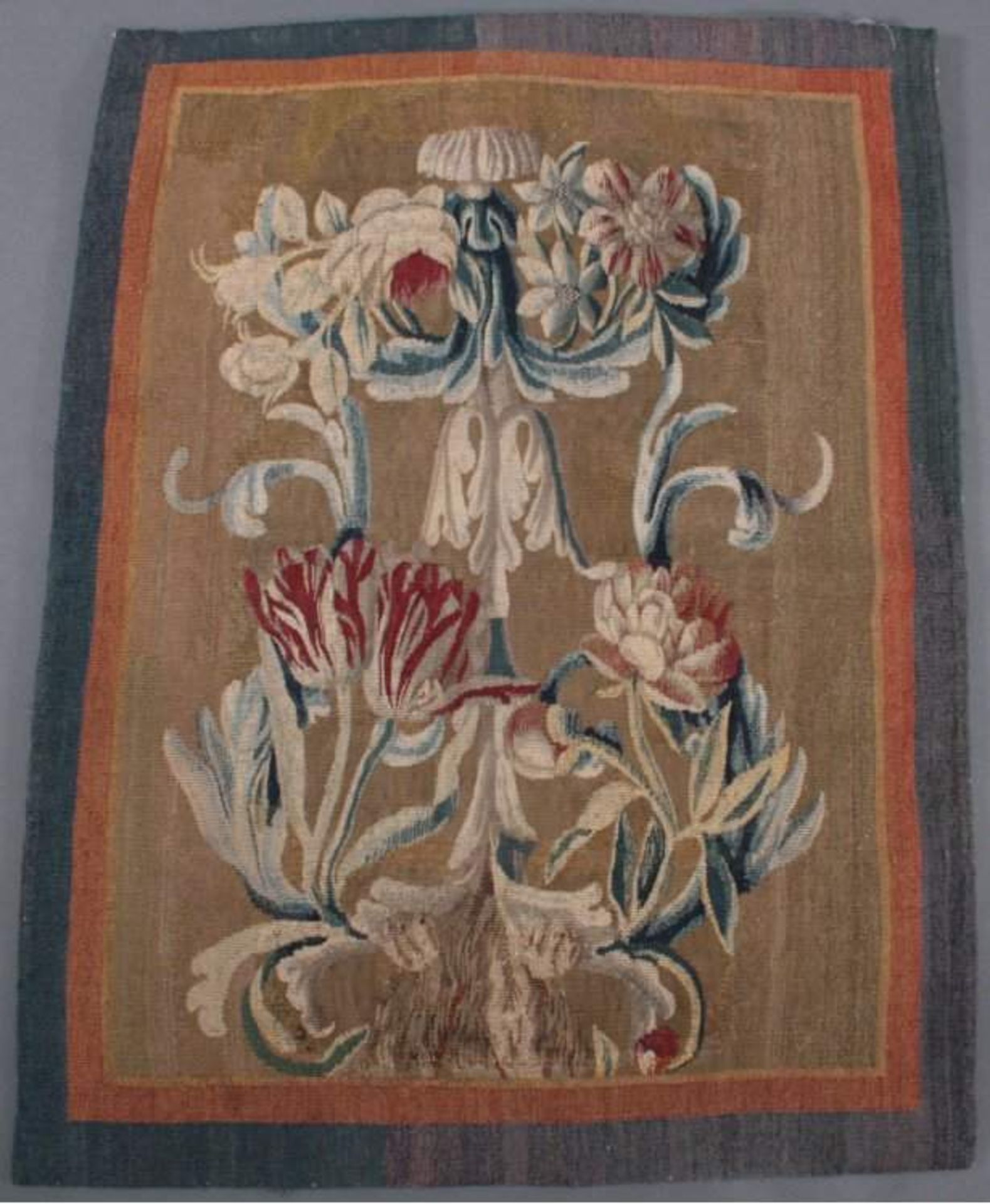 Gobelin 18. Jh.rechteckige Form, Blumendekor, ca. 68x50 cm