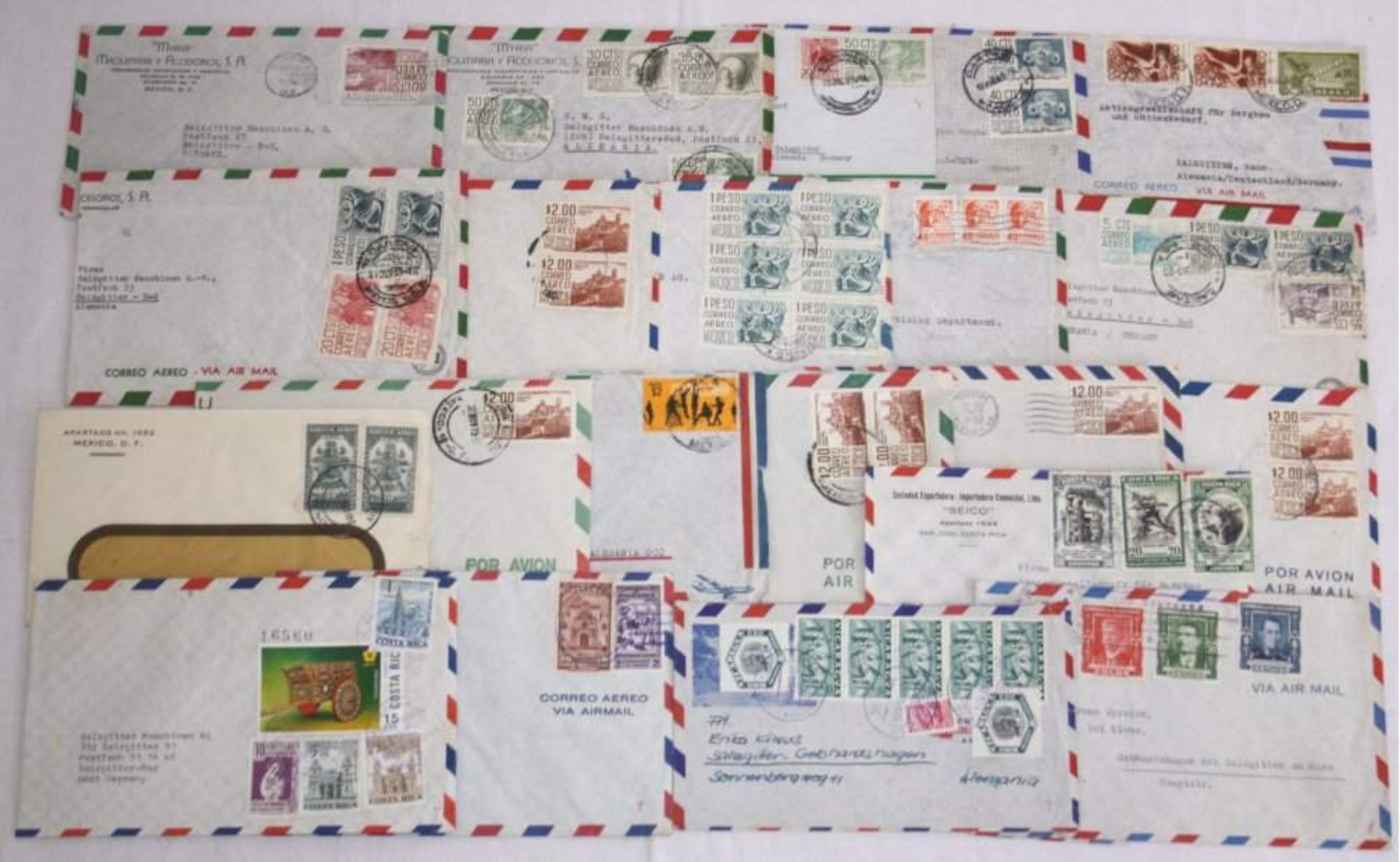 Übersee - Mittelamerika,Bedarfsbriefe der meist 1950er Jahregesamt 21 Stück, alle an die