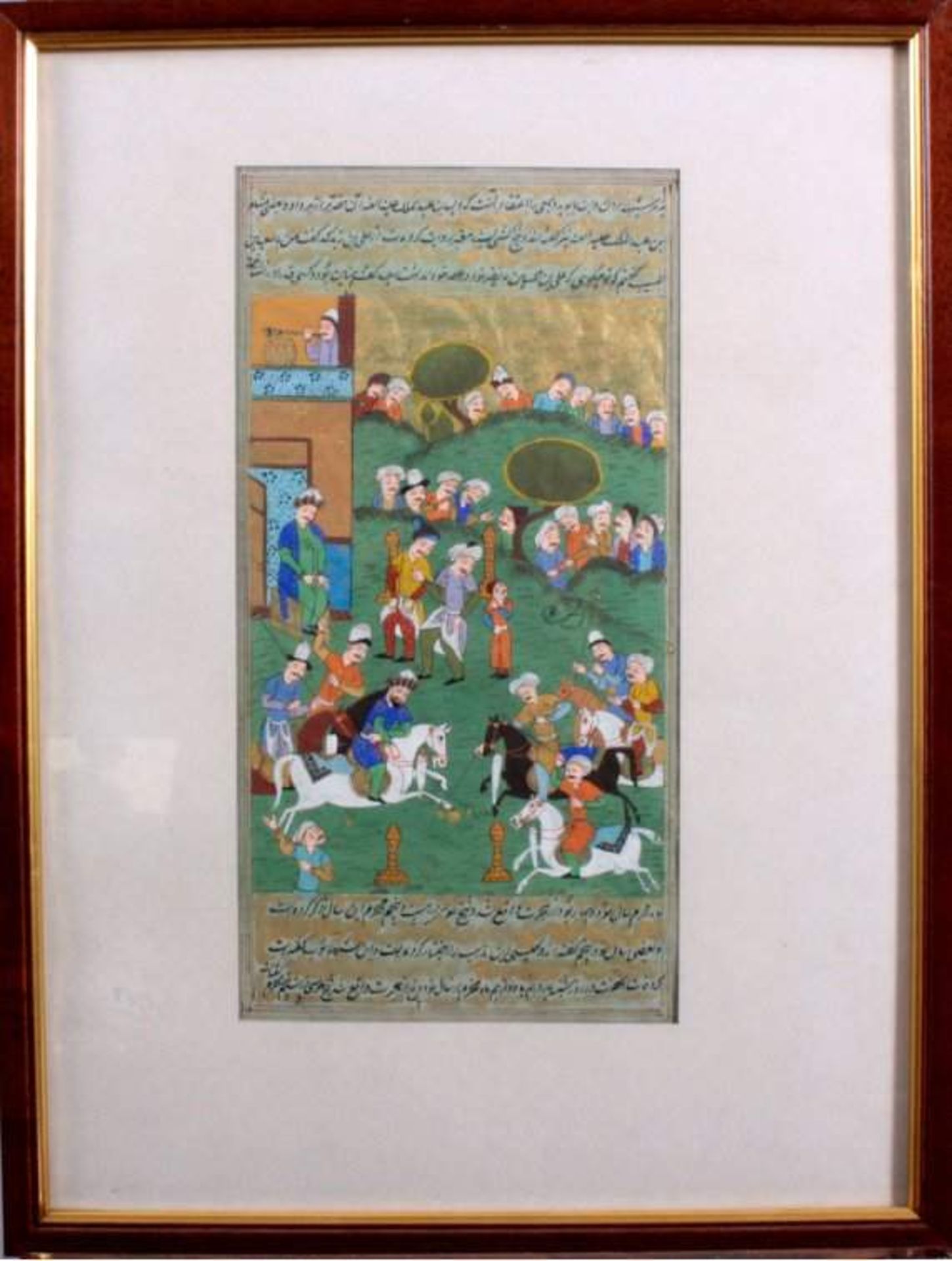 Miniaturmalerei aus Isfahan Anfang 20. Jh.mit Auszug einer Geschichte wohl aus dem Schahname( - Bild 4 aus 4